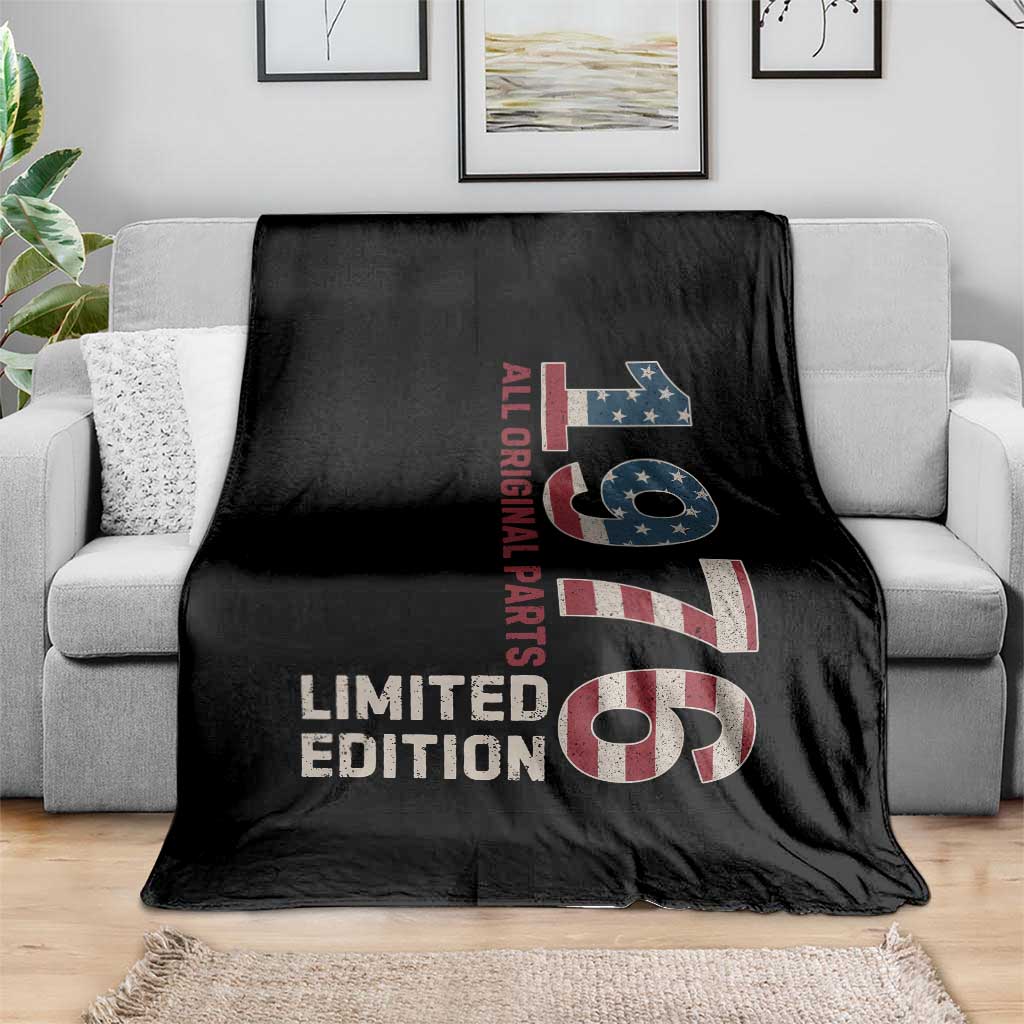 Vintage 1976 All Original Parts Throw Blanket Patriotic US Flag 50th Birthday Gift TS02 Print Your Wear