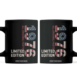 Vintage 1976 All Original Parts Coffee Mug Patriotic US Flag 50th Birthday Gift