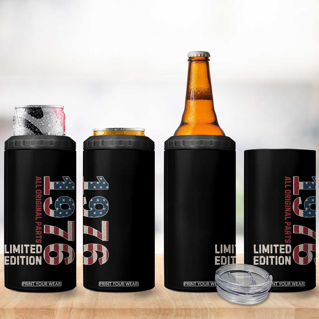 Vintage 1976 All Original Parts 4 in 1 Can Cooler Tumbler Patriotic US Flag 50th Birthday Gift TS02 Print Your Wear