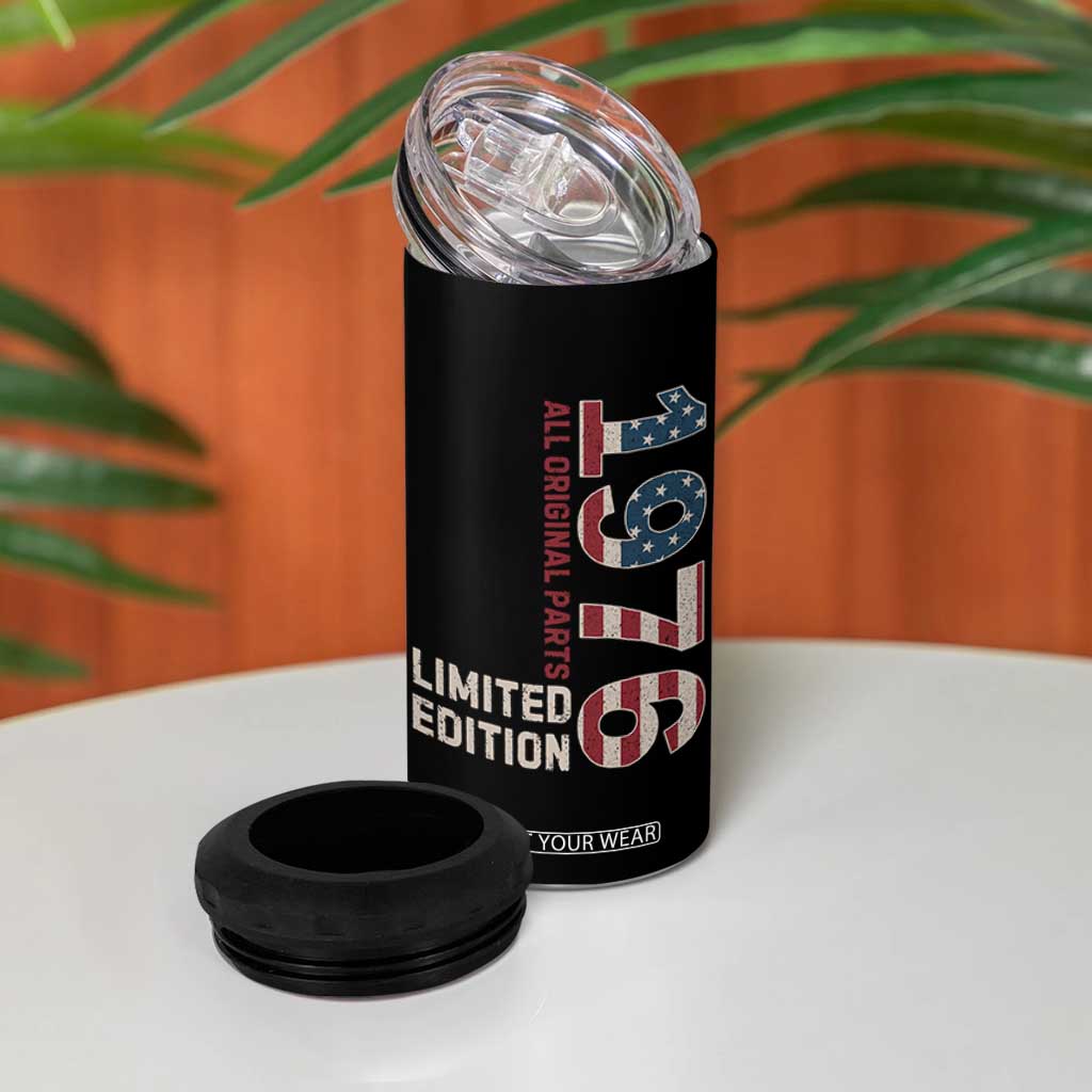 Vintage 1976 All Original Parts 4 in 1 Can Cooler Tumbler Patriotic US Flag 50th Birthday Gift TS02 Print Your Wear