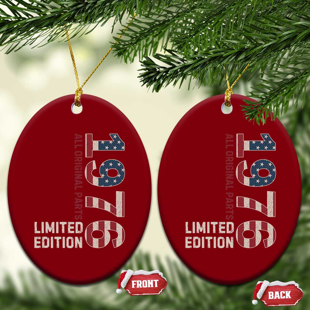 Vintage 1976 All Original Parts Ceramic Ornament Patriotic US Flag 50th Birthday Gift TS02 Print Your Wear