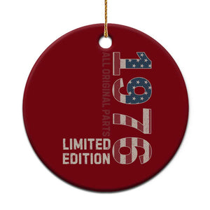 Vintage 1976 All Original Parts Ceramic Ornament Patriotic US Flag 50th Birthday Gift TS02 1pc Red Print Your Wear