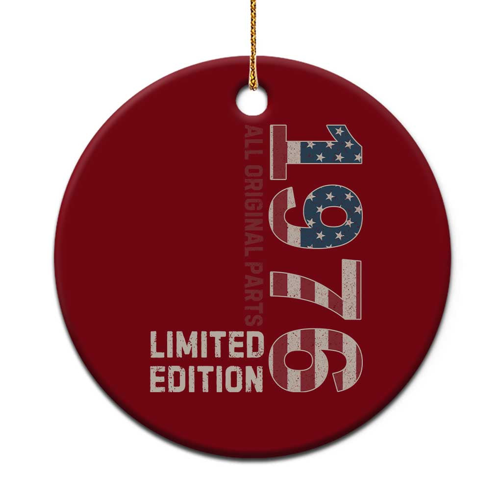 Vintage 1976 All Original Parts Ceramic Ornament Patriotic US Flag 50th Birthday Gift TS02 1pc Red Print Your Wear