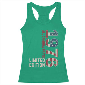 Vintage 1976 All Original Parts Racerback Tank Top Patriotic US Flag 50th Birthday Gift TS02 Irish Green Print Your Wear