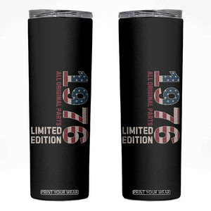 Vintage 1976 All Original Parts Skinny Tumbler Patriotic US Flag 50th Birthday Gift TS02 Black Print Your Wear