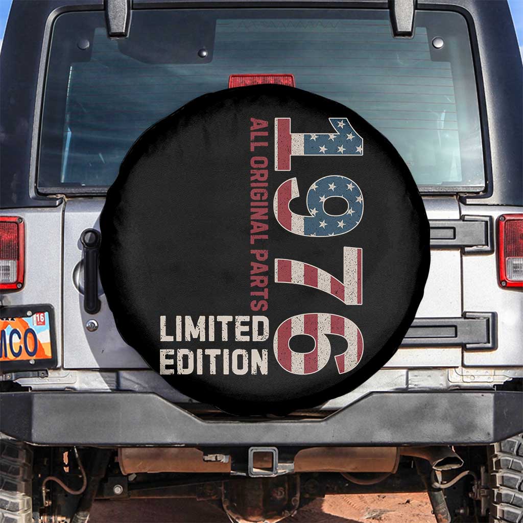 Vintage 1976 All Original Parts Spare Tire Cover Patriotic US Flag 50th Birthday Gift