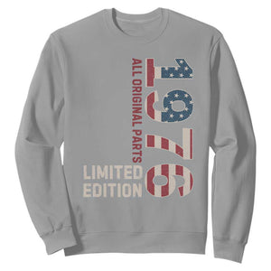 Vintage 1976 All Original Parts Sweatshirt Patriotic US Flag 50th Birthday Gift TS02 Sport Gray Print Your Wear