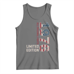 Vintage 1976 All Original Parts Tank Top Patriotic US Flag 50th Birthday Gift TS02 Black Heather Print Your Wear