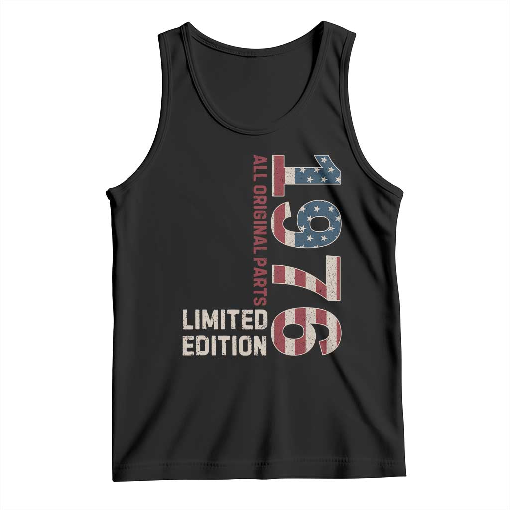 Vintage 1976 All Original Parts Tank Top Patriotic US Flag 50th Birthday Gift TS02 Black Print Your Wear