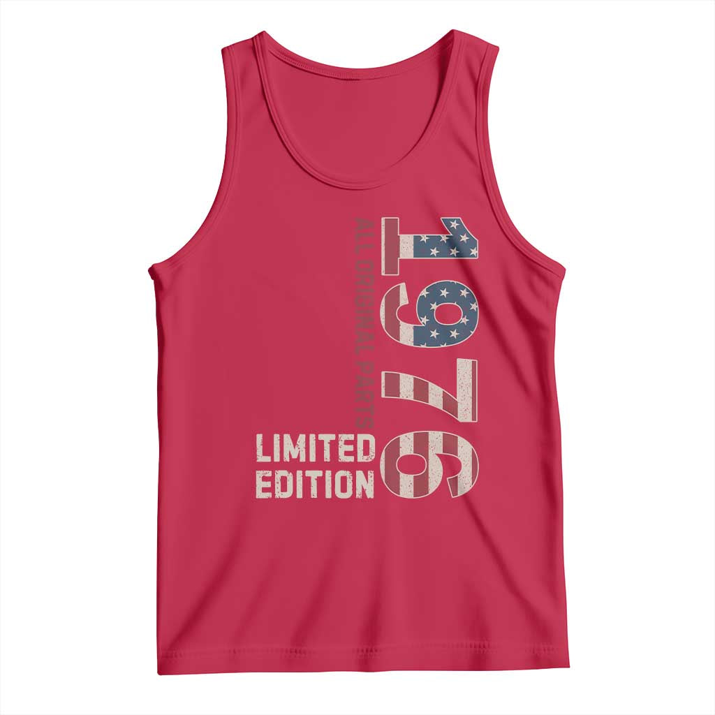 Vintage 1976 All Original Parts Tank Top Patriotic US Flag 50th Birthday Gift TS02 Red Print Your Wear