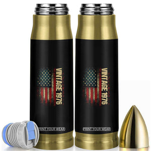Vintage 1976 Distressed American Flag Bullet Tumbler Patriotic 50th Birthday Graphic TS02 Black Print Your Wear