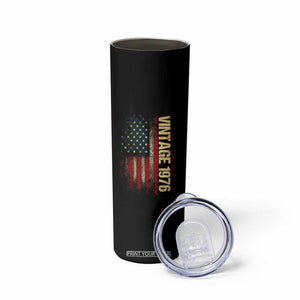 Vintage 1976 Distressed American Flag Skinny Tumbler Patriotic 50th Birthday Graphic TS02 Print Your Wear