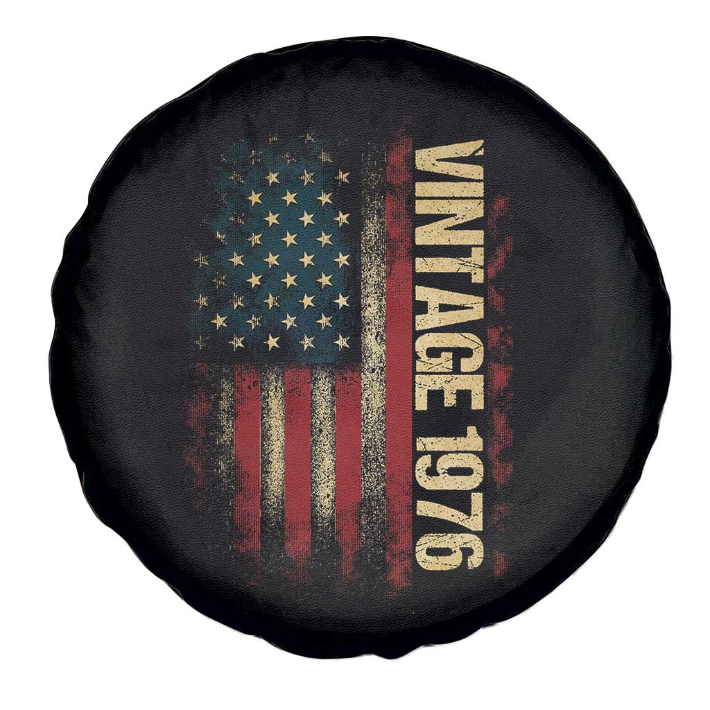 Vintage 1976 Distressed American Flag Spare Tire Cover Patriotic 50th Birthday Graphic TS02 Print Your Wear