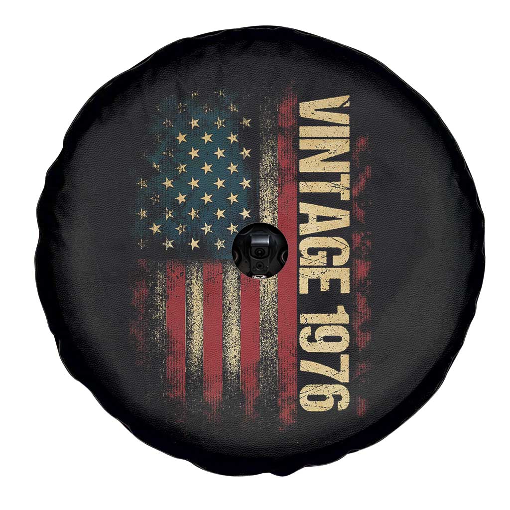 Vintage 1976 Distressed American Flag Spare Tire Cover Patriotic 50th Birthday Graphic TS02 Print Your Wear