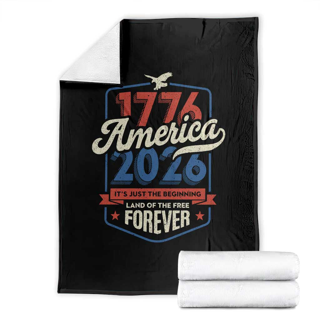 America 250th Anniversary 1776 to 2026 Throw Blanket Land Of The Free Patriotic Gift TS02 Black Print Your Wear