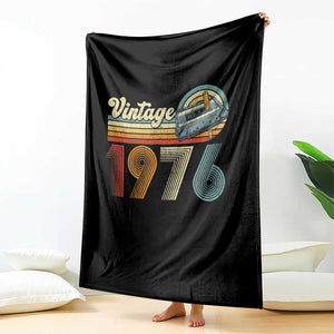 Vintage Sunset 1976 Retro Cassette Throw Blanket Mechanical Dial Tech Nostalgia 50th Birthday TS02 Print Your Wear