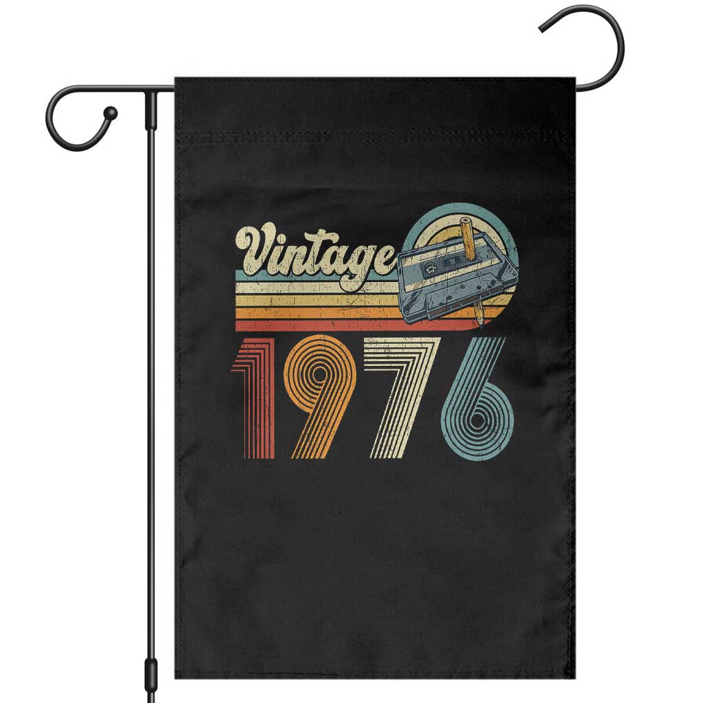 Vintage Sunset 1976 Retro Cassette Garden Flag Mechanical Dial Tech Nostalgia 50th Birthday TS02 Black Print Your Wear