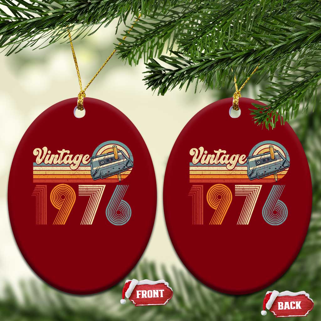 Vintage Sunset 1976 Retro Cassette Ceramic Ornament Mechanical Dial Tech Nostalgia 50th Birthday