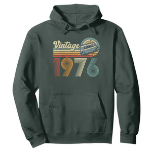 Vintage Sunset 1976 Retro Cassette Hoodie Mechanical Dial Tech Nostalgia 50th Birthday