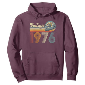 Vintage Sunset 1976 Retro Cassette Hoodie Mechanical Dial Tech Nostalgia 50th Birthday