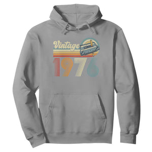 Vintage Sunset 1976 Retro Cassette Hoodie Mechanical Dial Tech Nostalgia 50th Birthday