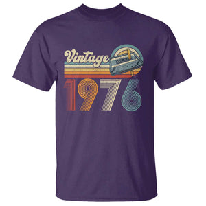 Vintage Sunset 1976 Retro Cassette T Shirt Mechanical Dial Tech Nostalgia 50th Birthday TS02 Purple Print Your Wear