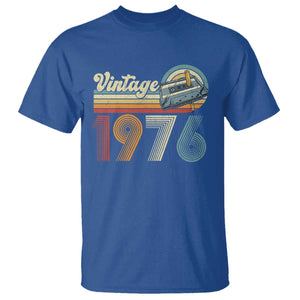Vintage Sunset 1976 Retro Cassette T Shirt Mechanical Dial Tech Nostalgia 50th Birthday TS02 Royal Blue Print Your Wear
