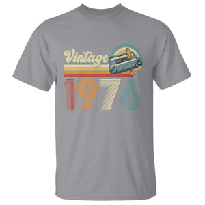 Vintage Sunset 1976 Retro Cassette T Shirt Mechanical Dial Tech Nostalgia 50th Birthday TS02 Sport Gray Print Your Wear
