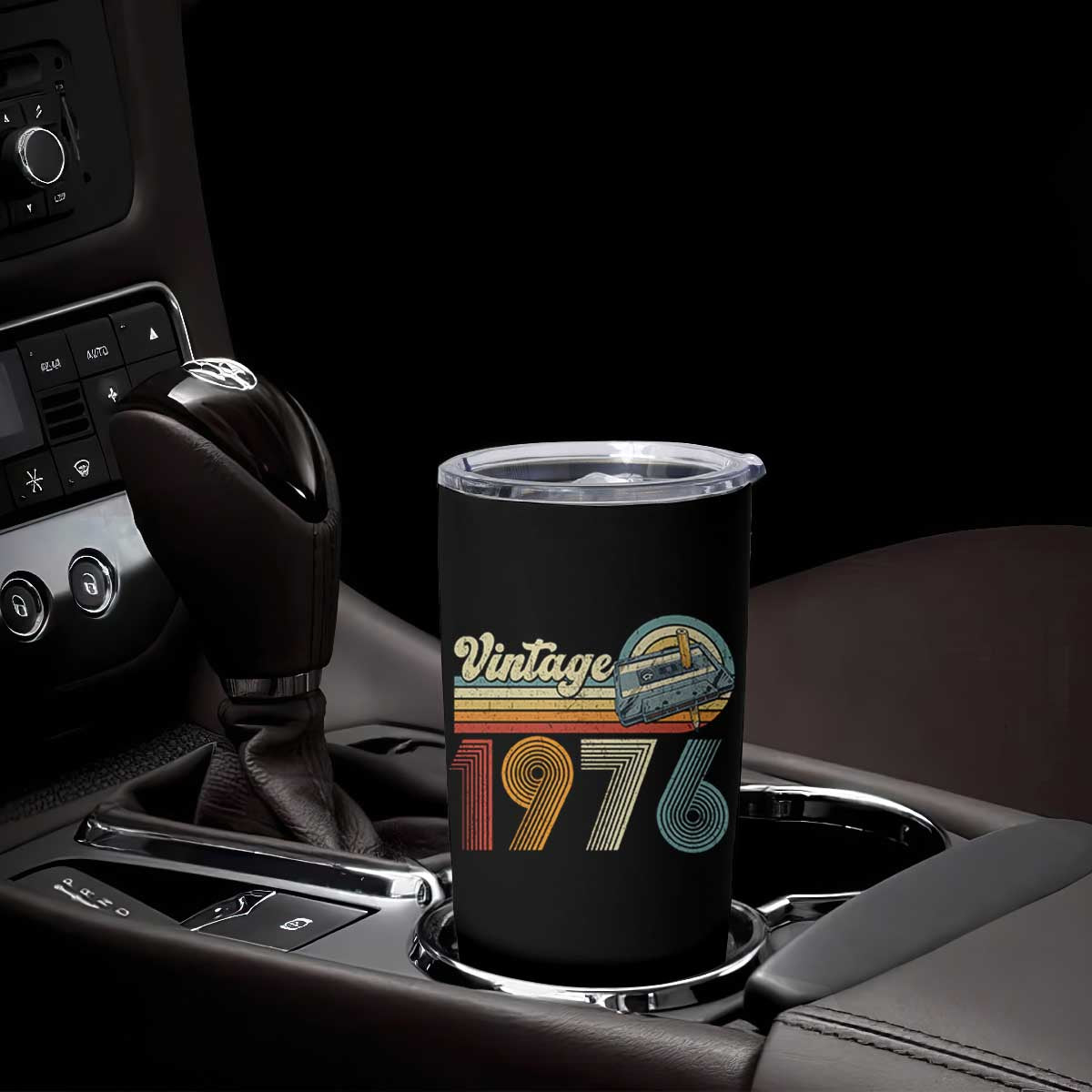 Vintage Sunset 1976 Retro Cassette Tumbler Cup Mechanical Dial Tech Nostalgia 50th Birthday