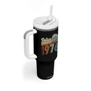 Vintage Sunset 1976 Retro Cassette Tumbler With Handle Mechanical Dial Tech Nostalgia 50th Birthday TS02 Print Your Wear
