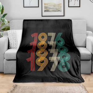Retro 1976 Multi Line Neon Pop Typography Throw Blanket Vintage 50th Birthday Gift TS02 Print Your Wear