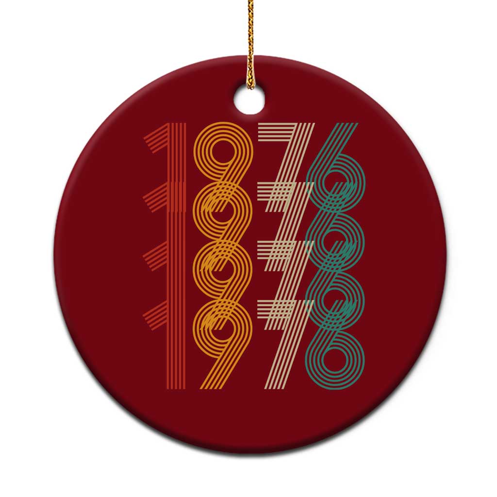 Retro 1976 Multi Line Neon Pop Typography Ceramic Ornament Vintage 50th Birthday Gift TS02 1pc Red Print Your Wear