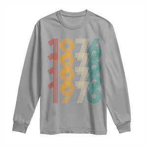 Retro 1976 Multi Line Neon Pop Typography Long Sleeve Shirt Vintage 50th Birthday Gift TS02 Sport Gray Print Your Wear