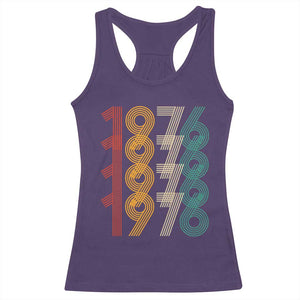 Retro 1976 Multi Line Neon Pop Typography Racerback Tank Top Vintage 50th Birthday Gift TS02 Purple Print Your Wear