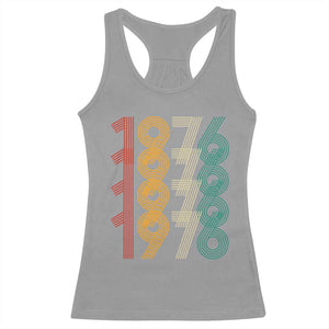 Retro 1976 Multi Line Neon Pop Typography Racerback Tank Top Vintage 50th Birthday Gift TS02 Sport Gray Print Your Wear