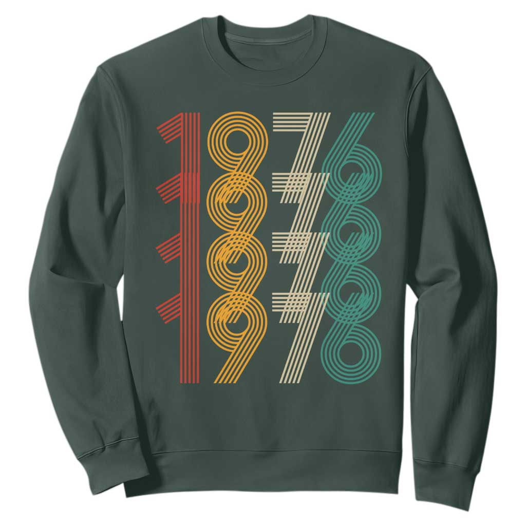 Retro 1976 Multi Line Neon Pop Typography Sweatshirt Vintage 50th Birthday Gift