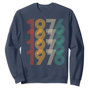 Retro 1976 Multi Line Neon Pop Typography Sweatshirt Vintage 50th Birthday Gift