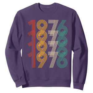 Retro 1976 Multi Line Neon Pop Typography Sweatshirt Vintage 50th Birthday Gift