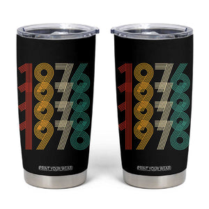 Retro 1976 Multi Line Neon Pop Typography Tumbler Cup Vintage 50th Birthday Gift TS02 Black Print Your Wear
