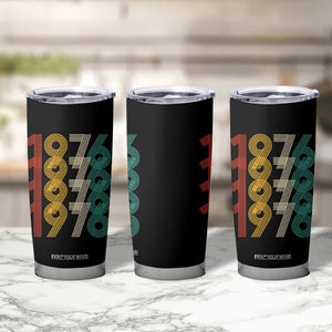 Retro 1976 Multi Line Neon Pop Typography Tumbler Cup Vintage 50th Birthday Gift TS02 Print Your Wear