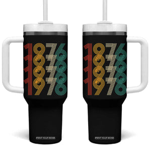 Retro 1976 Multi Line Neon Pop Typography Tumbler With Handle Vintage 50th Birthday Gift TS02 One Size: 40 oz Black Print Your Wear