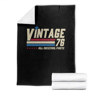 Vintage 76 All Original Parts Throw Blanket Retro Stripe Patriotic 50th Birthday TS02 Black Print Your Wear