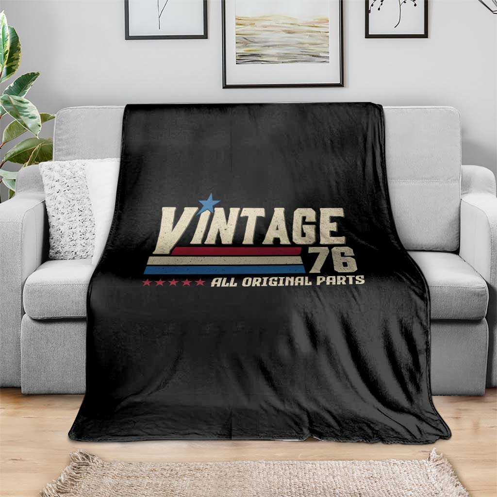 Vintage 76 All Original Parts Throw Blanket Retro Stripe Patriotic 50th Birthday TS02 Print Your Wear