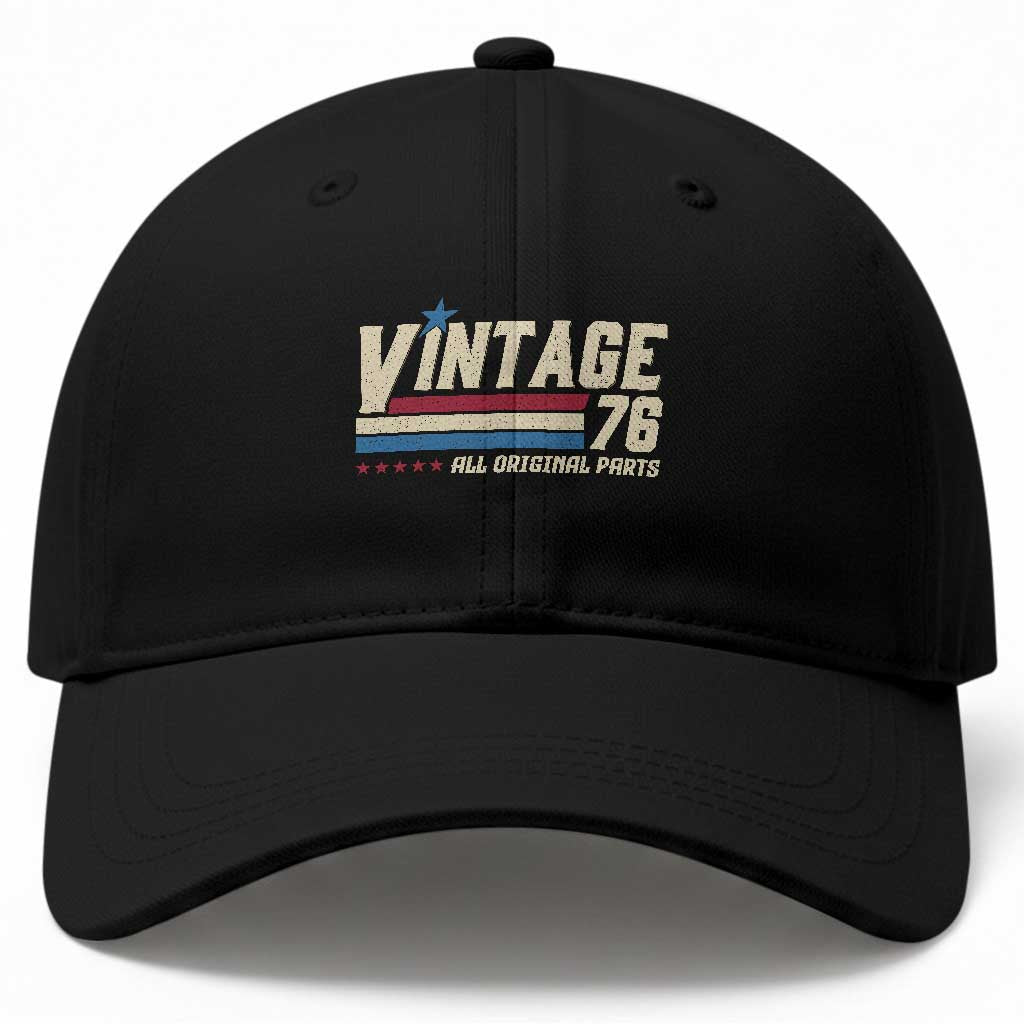 Vintage 76 All Original Parts Baseball Cap Retro Stripe Patriotic 50th Birthday TS02 Print Your Wear