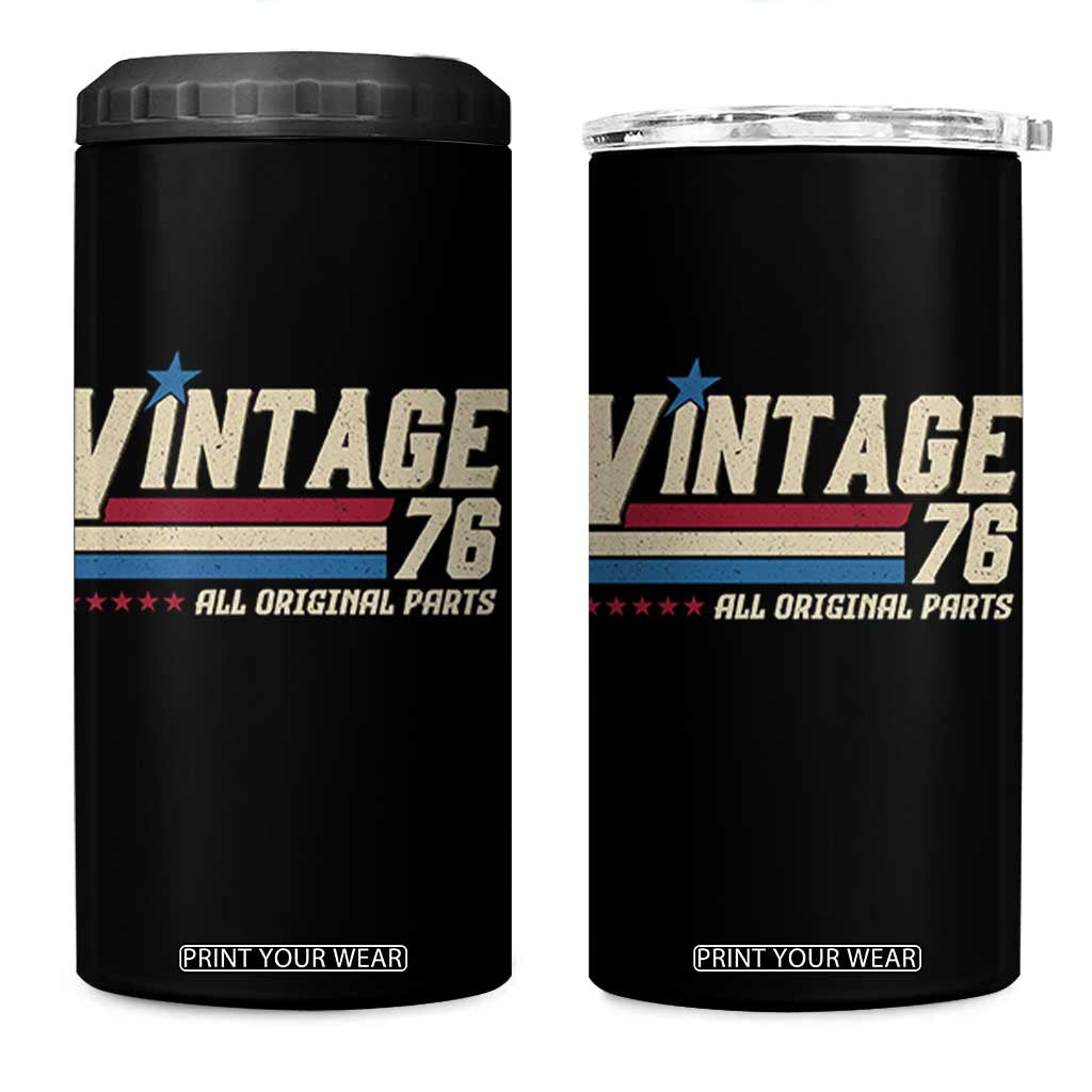 Vintage 76 All Original Parts 4 in 1 Can Cooler Tumbler Retro Stripe Patriotic 50th Birthday