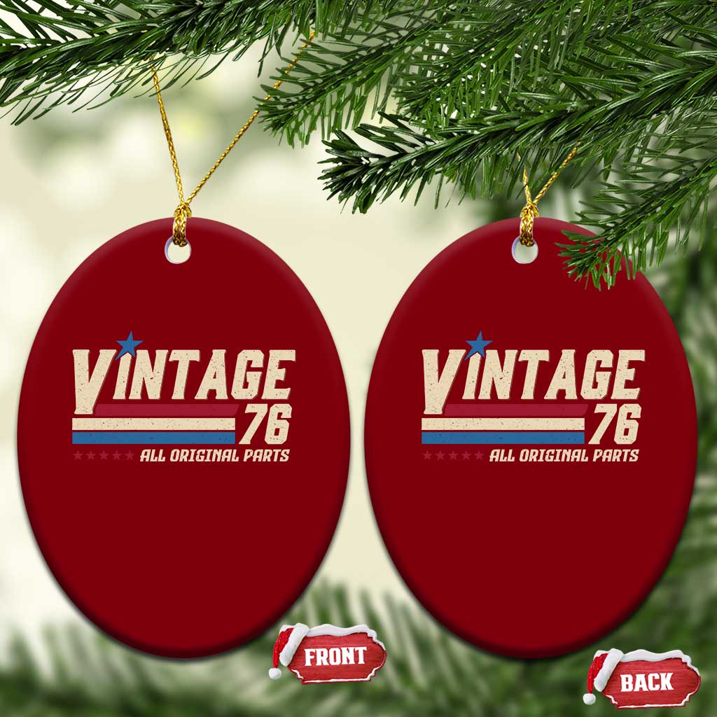 Vintage 76 All Original Parts Ceramic Ornament Retro Stripe Patriotic 50th Birthday