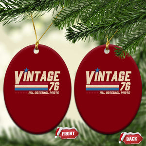 Vintage 76 All Original Parts Ceramic Ornament Retro Stripe Patriotic 50th Birthday