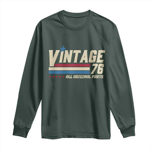 Vintage 76 All Original Parts Long Sleeve Shirt Retro Stripe Patriotic 50th Birthday TS02 Dark Forest Green Print Your Wear