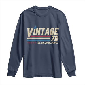 Vintage 76 All Original Parts Long Sleeve Shirt Retro Stripe Patriotic 50th Birthday TS02 Navy Print Your Wear