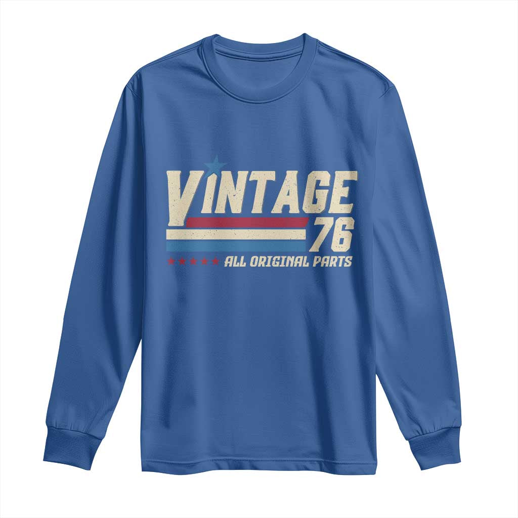 Vintage 76 All Original Parts Long Sleeve Shirt Retro Stripe Patriotic 50th Birthday TS02 Royal Blue Print Your Wear